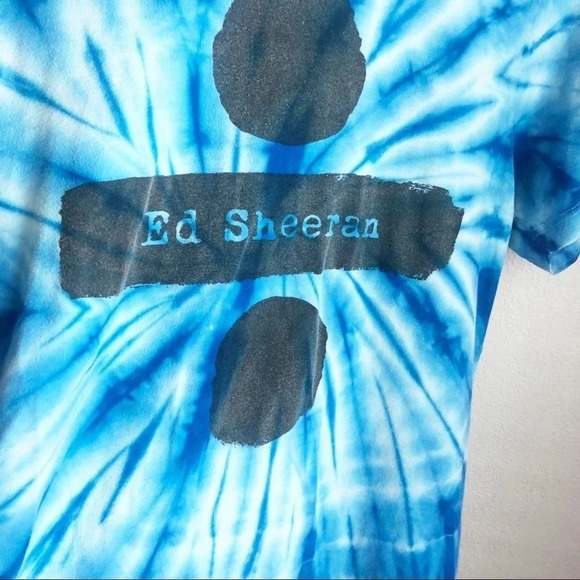 sale ED Sheeran Divide Album Logo Blue Tie Dyed T-Shirt Unisex Medium Concert - Picture 5 of 8